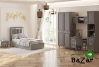 Спальня подростковая Виктория серый графит с серебром. МАТРАС В ПОДАРОК! Спальня подростковая Виктория серый графит с серебром. МАТРАС В ПОДАРОК!