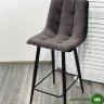 Полубарный стул CHILLI-QB графит #14, велюр / черный каркас (H=66cm) 