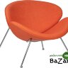 Кресло дизайнерское EMILY (оранжевая ткань AF, хромированная сталь)