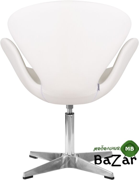 Кресло дизайнерское SWAN (белый кожзам P23, алюминиевое основание)