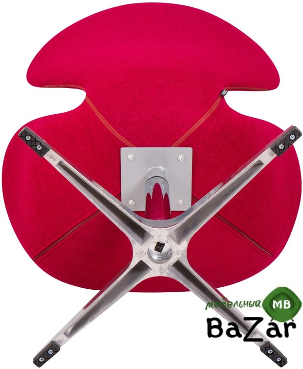 Кресло дизайнерское SWAN (бордо ткань AF5, алюминиевое основание)